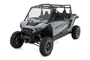 Polaris RZR XP 4 1000 Vented Full Windshield - Front - Rough Country - Scratch-Resistant Polycarbonate with 4 Adjustable Vents (1/4 in)